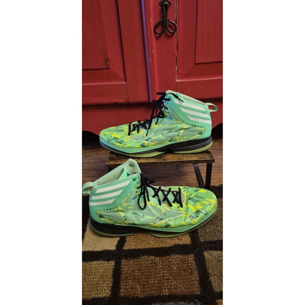 Adidas Size 15 Adizero Crazy Light 2 Basketball Shoes Lime Green Colorway EUC